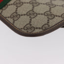 GUCCI GG Supreme Web Sherry Line Pouch PVC Beige Red Green Auth LNZ1003A-16