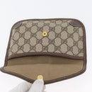 GUCCI GG Supreme Web Sherry Line Pouch PVC Beige Red Green Auth LNZ1003A-9
