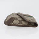 GUCCI GG Supreme Web Sherry Line Pouch PVC Beige Red Green Auth LNZ1003A-3