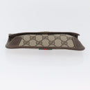 GUCCI GG Supreme Web Sherry Line Pouch PVC Beige Red Green Auth LNZ1003A-6