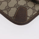 GUCCI GG Supreme Web Sherry Line Pouch PVC Beige Red Green Auth LNZ1003A-14