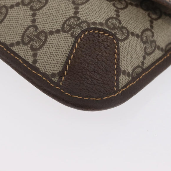 GUCCI GG Supreme Web Sherry Line Pouch PVC Beige Red Green Auth LNZ1003A