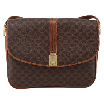 CELINE Macadam Canvas Shoulder Bag PVC Leather Brown Gold Auth LNZ100A - 0