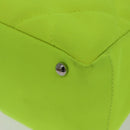 CHANEL Paris Biarritz Tote PM Tote Bag Canvas Green Neon Green CC Auth BSZ633-11
