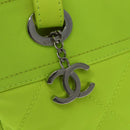 CHANEL Paris Biarritz Tote PM Tote Bag Canvas Green Neon Green CC Auth BSZ633-14