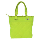 CHANEL Paris Biarritz Tote PM Tote Bag Canvas Green Neon Green CC Auth BSZ633-3