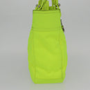 CHANEL Paris Biarritz Tote PM Tote Bag Canvas Green Neon Green CC Auth BSZ633-5