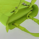 CHANEL Paris Biarritz Tote PM Tote Bag Canvas Green Neon Green CC Auth BSZ633-6