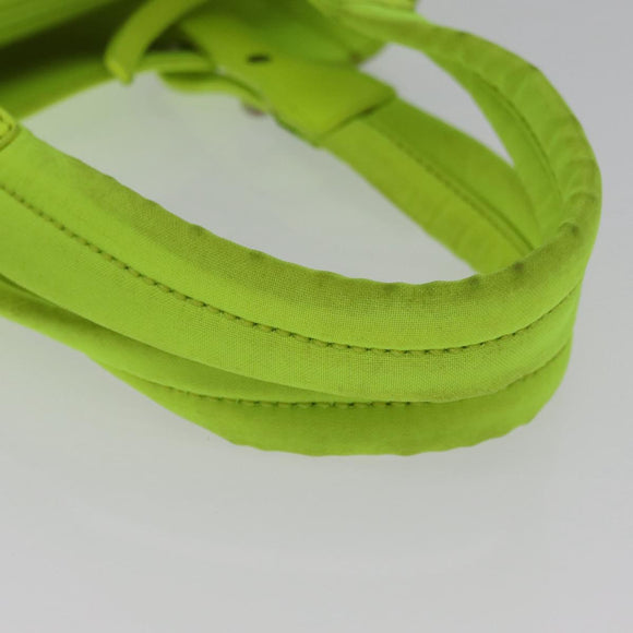 CHANEL Paris Biarritz Tote PM Tote Bag Canvas Green Neon Green CC Auth BSZ633