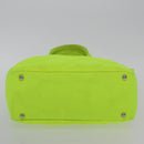 CHANEL Paris Biarritz Tote PM Tote Bag Canvas Green Neon Green CC Auth BSZ633-9