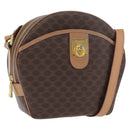 CELINE Macadam Canvas Shoulder Bag PVC Leather Brown Gold Auth BSZ634-1