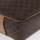 CELINE Macadam Canvas Shoulder Bag PVC Leather Brown Gold Auth BSZ634-10