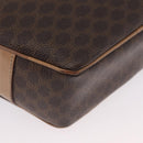 CELINE Macadam Canvas Shoulder Bag PVC Leather Brown Gold Auth BSZ634-12