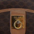 CELINE Macadam Canvas Shoulder Bag PVC Leather Brown Gold Auth BSZ634-15