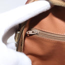 CELINE Macadam Canvas Shoulder Bag PVC Leather Brown Gold Auth BSZ634-21