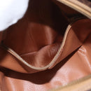 CELINE Macadam Canvas Shoulder Bag PVC Leather Brown Gold Auth BSZ634-22