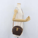 CELINE Macadam Canvas Shoulder Bag PVC Leather Brown Gold Auth BSZ634-24