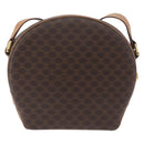CELINE Macadam Canvas Shoulder Bag PVC Leather Brown Gold Auth BSZ634-3