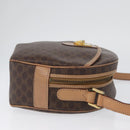 CELINE Macadam Canvas Shoulder Bag PVC Leather Brown Gold Auth BSZ634-4