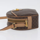 CELINE Macadam Canvas Shoulder Bag PVC Leather Brown Gold Auth BSZ634-5