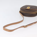 CELINE Macadam Canvas Shoulder Bag PVC Leather Brown Gold Auth BSZ634-7