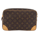 LOUIS VUITTON Monogram Compiegne 28 Clutch Bag M51845 LV Auth BSZ636-3