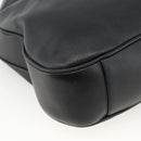 GUCCI Bamboo Shoulder Bag Leather 2way Black Gold 001 1577 Auth BSZ637-13