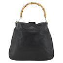 GUCCI Bamboo Shoulder Bag Leather 2way Black Gold 001 1577 Auth BSZ637-2