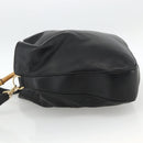 GUCCI Bamboo Shoulder Bag Leather 2way Black Gold 001 1577 Auth BSZ637-4