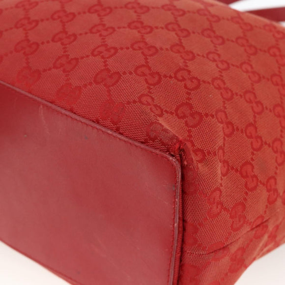 GUCCI GG Canvas Tote Bag Red Gold 002 1098 3444 Auth BSZ638