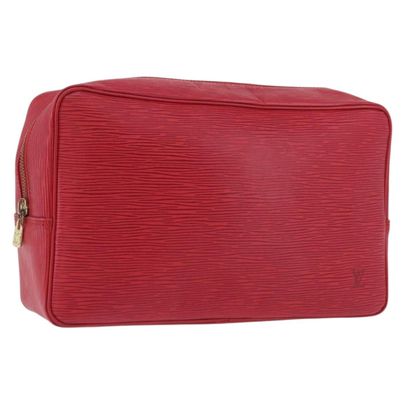 LOUIS VUITTON Epi Trousse Toilette 28 Clutch Bag Red LV Auth BSZ641