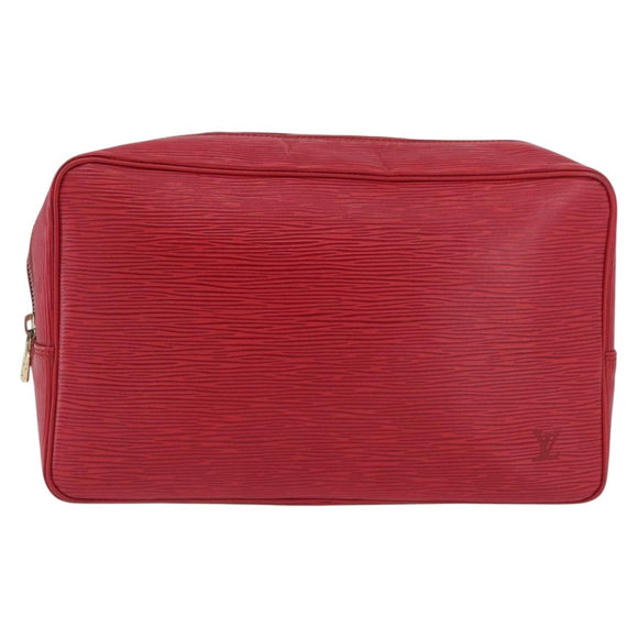 LOUIS VUITTON Epi Trousse Toilette 28 Clutch Bag Red LV Auth BSZ641