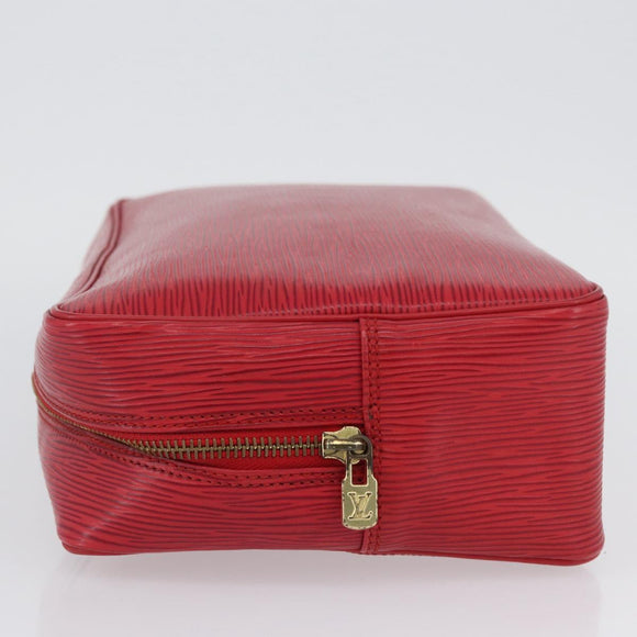 LOUIS VUITTON Epi Trousse Toilette 28 Clutch Bag Red LV Auth BSZ641