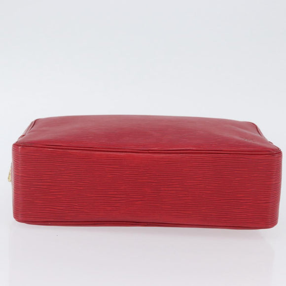 LOUIS VUITTON Epi Trousse Toilette 28 Clutch Bag Red LV Auth BSZ641