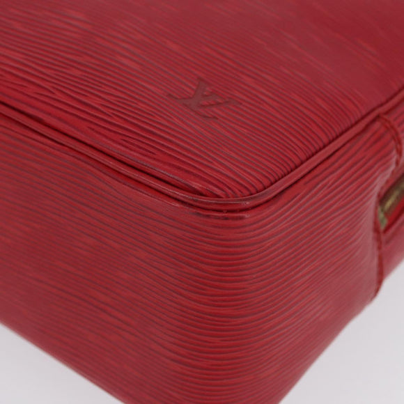 LOUIS VUITTON Epi Trousse Toilette 28 Clutch Bag Red LV Auth BSZ641