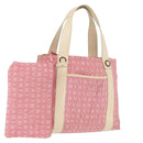 BVLGARI Logo Mania Hand Bag Canvas Pink Silver Auth BSZ642-1