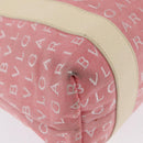 BVLGARI Logo Mania Hand Bag Canvas Pink Silver Auth BSZ642-14