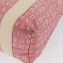 BVLGARI Logo Mania Hand Bag Canvas Pink Silver Auth BSZ642-15
