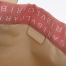 BVLGARI Logo Mania Hand Bag Canvas Pink Silver Auth BSZ642-17