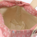 BVLGARI Logo Mania Hand Bag Canvas Pink Silver Auth BSZ642-20