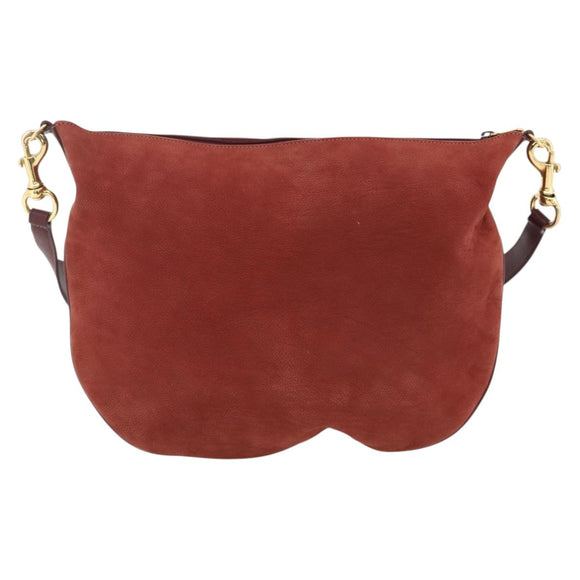 GUCCI Shoulder Bag Leather Red Gold 001 115 1206 Auth BSZ643