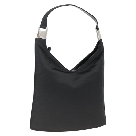 GUCCI Shoulder Bag Nylon Black Silver 001 2113 3010 Auth BSZ644
