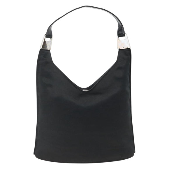 GUCCI Shoulder Bag Nylon Black Silver 001 2113 3010 Auth BSZ644