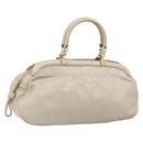 LOEWE Hand Bag Leather Beige Gold Auth LNZ103-1