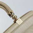 LOEWE Hand Bag Leather Beige Gold Auth LNZ103-10