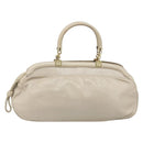 LOEWE Hand Bag Leather Beige Gold Auth LNZ103-13