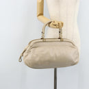 LOEWE Hand Bag Leather Beige Gold Auth LNZ103-23