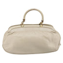 LOEWE Hand Bag Leather Beige Gold Auth LNZ103-2