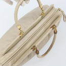 LOEWE Hand Bag Leather Beige Gold Auth LNZ103-6