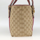 GUCCI GG Canvas Sherry Line Tote Bag Beige Gold 137995 Auth BSZ646-4